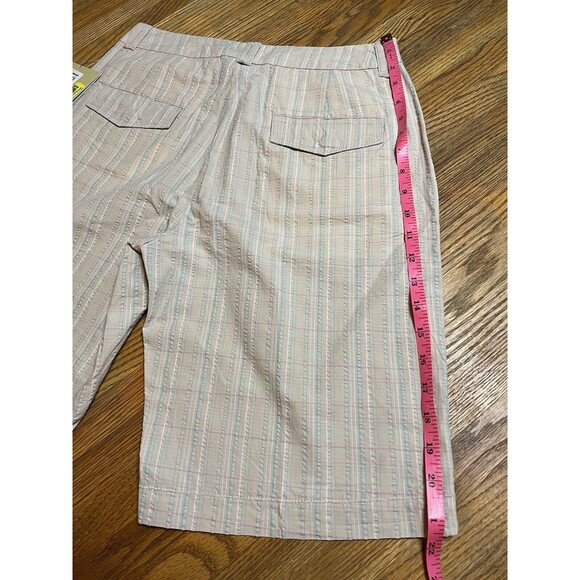 Woolrich Women’s Bermuda Khaki Checkered Shorts Size 6 NWT Pink Blue - Picture 11 of 13